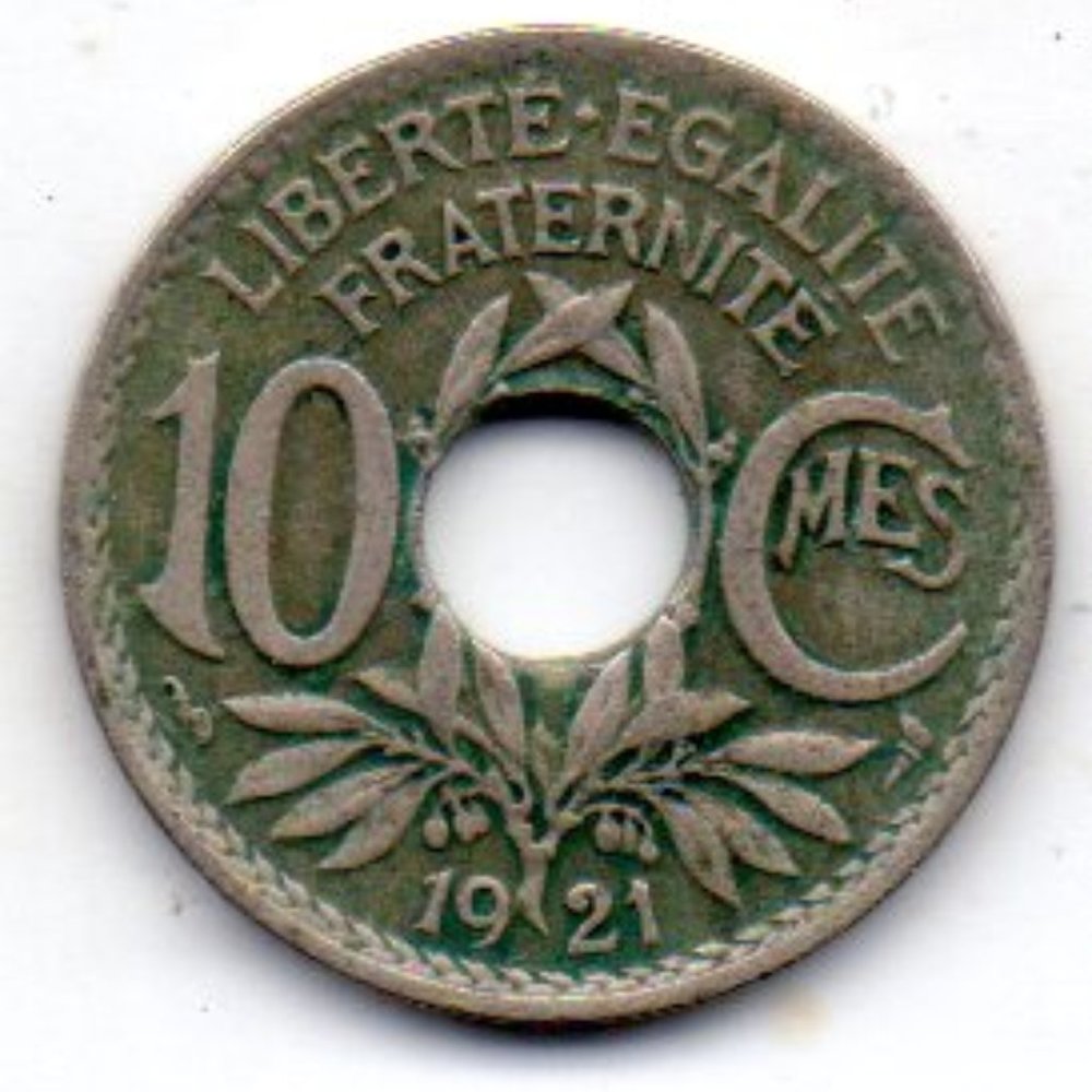 Vintage French 10 Centimes Coin